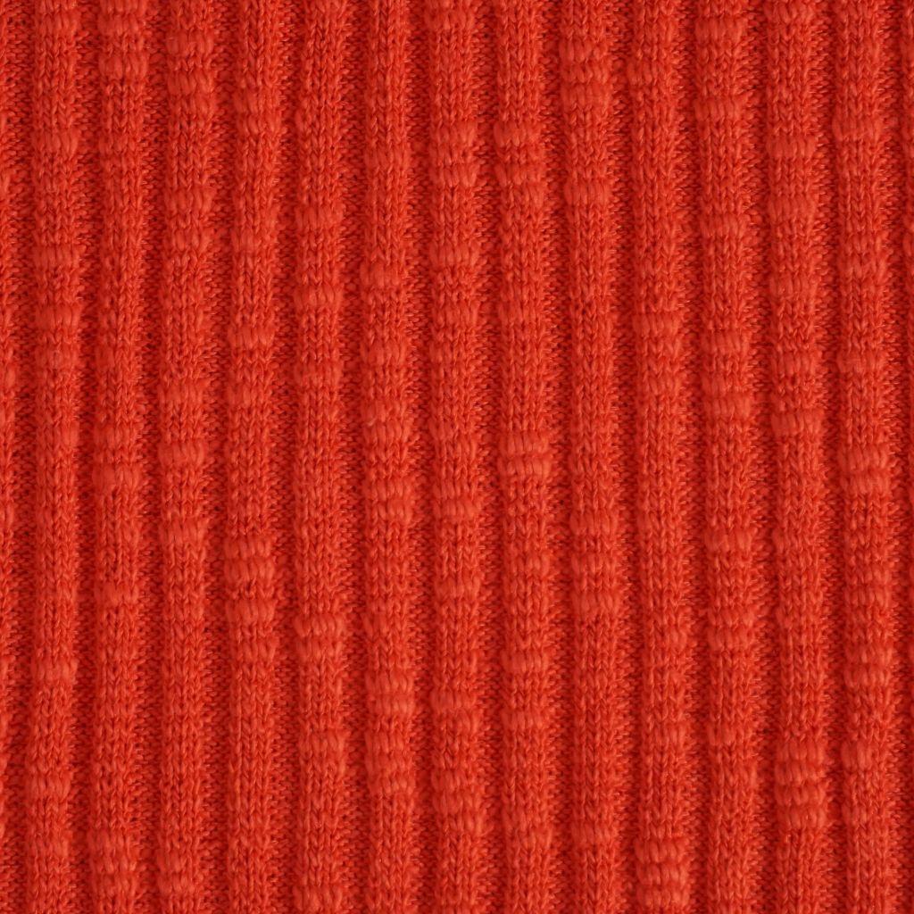 Vintage Strickstoff Längsrippe rotorange